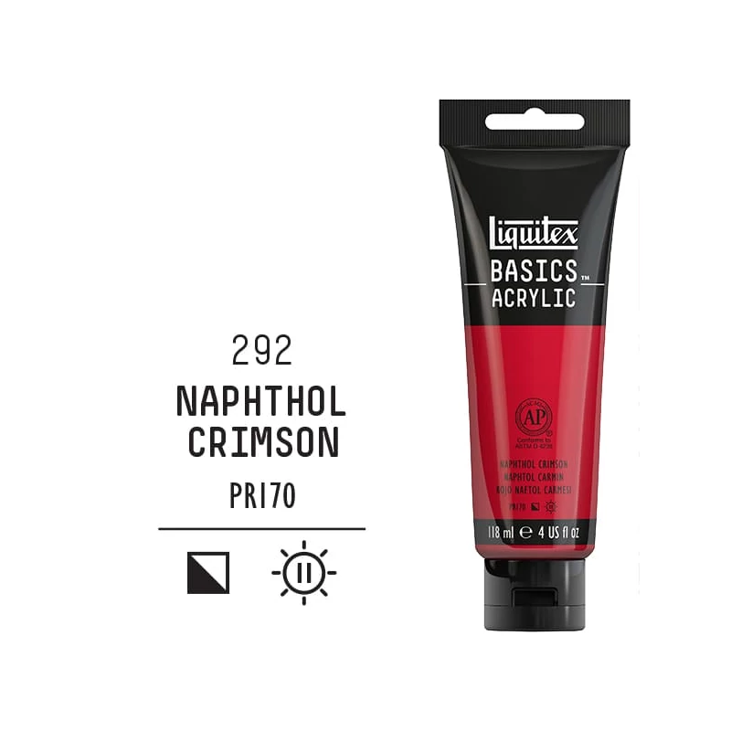 Liquitex Basics akrilna boja, 118 ml - 292, naphthol crimson
