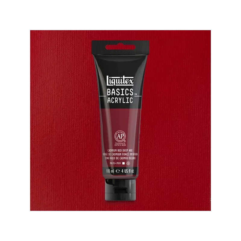 Liquitex Basics akrilna boja, 118 ml - 311, cadmium red deep hue