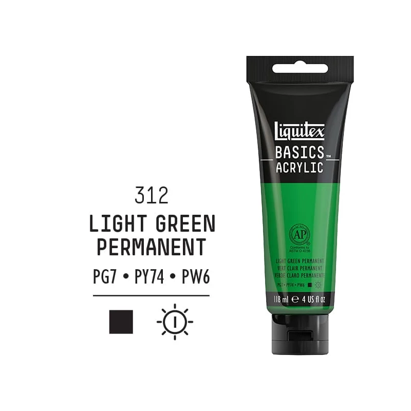 Liquitex Basics akrilna boja, 118 ml - 312,  green light permanent