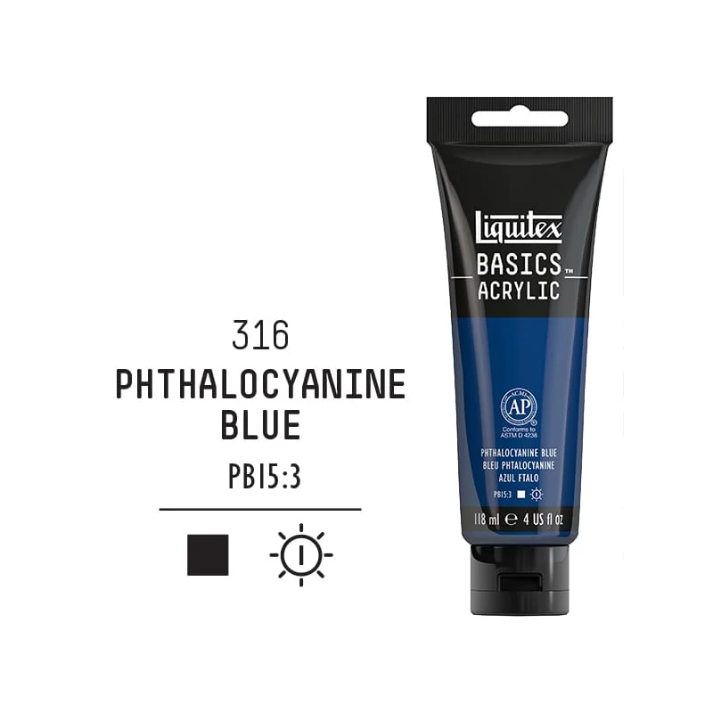 Liquitex Basics akrilna boja, 118 ml - 316, phthalocyanine blue