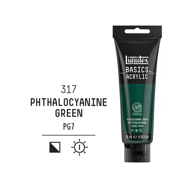 Liquitex Basics akrilna boja, 118 ml - 317, phthalocyanine green