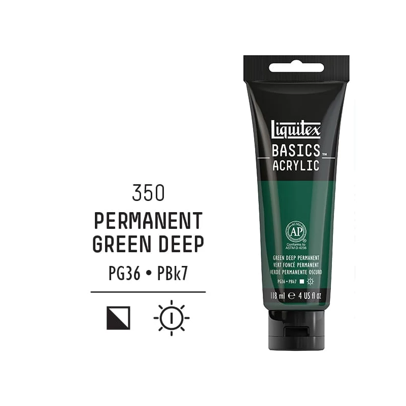 Liquitex Basics akrilna boja, 118 ml - 350, green deep permanent