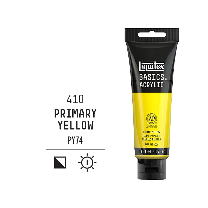 Liquitex Basics akrilna boja, 118 ml - 410, primary yellow