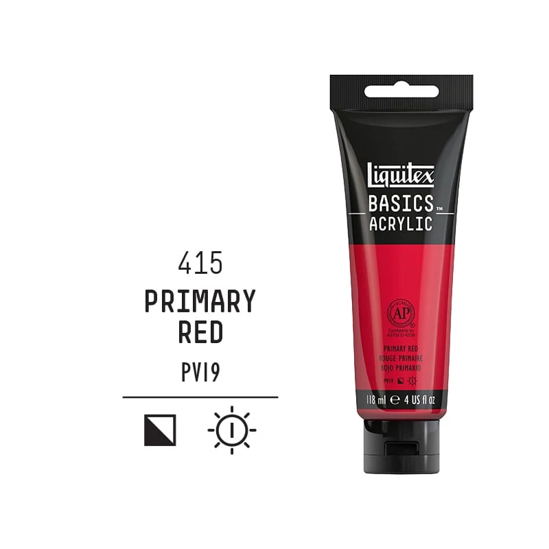 Liquitex Basics akrilna boja, 118 ml - 415, primary red