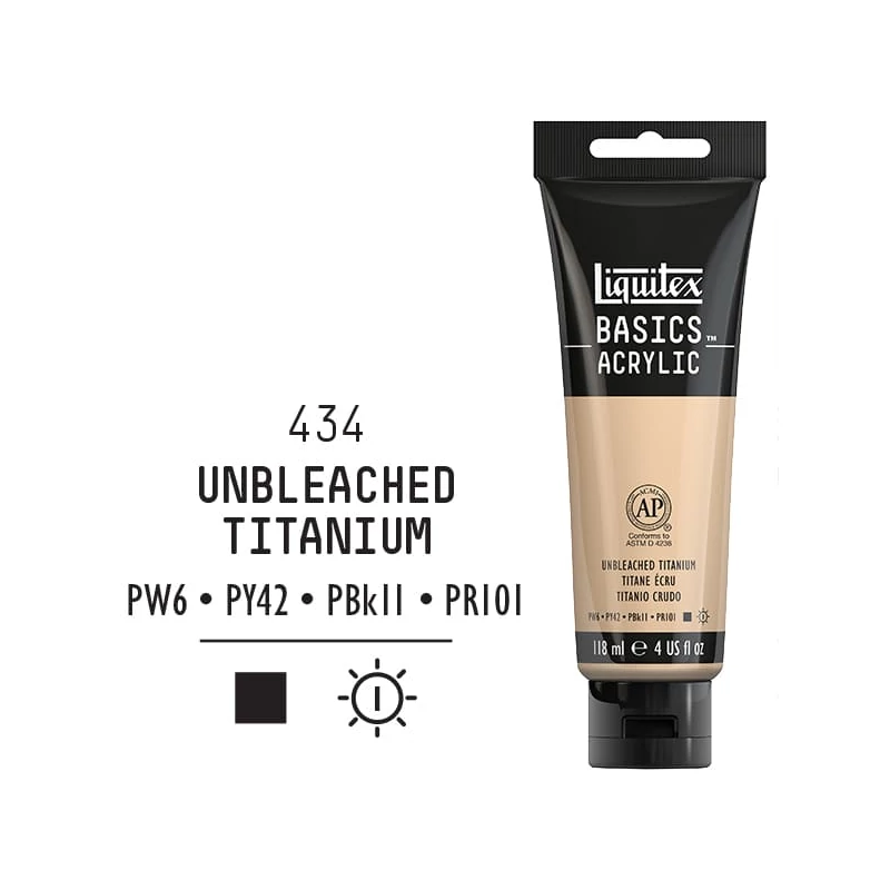 Liquitex Basics akrilna boja, 118 ml - 434, unbleached titanium