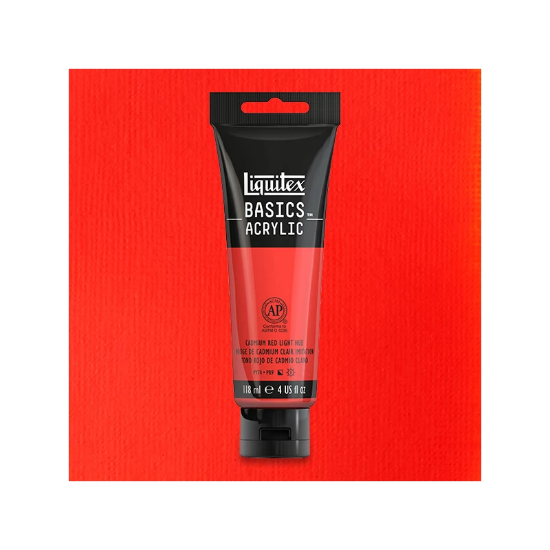 Liquitex Basics akrilna boja, 118 ml - 510, cadmium red light hue
