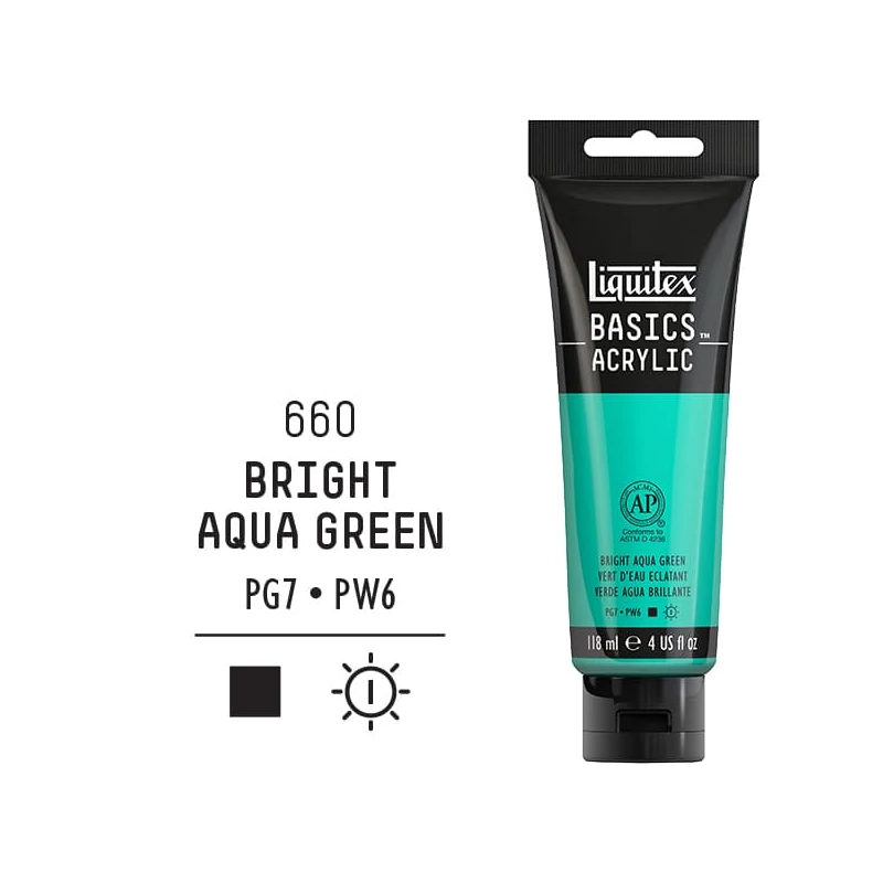 Liquitex Basics akrilna boja, 118 ml - 660, aqua green bright