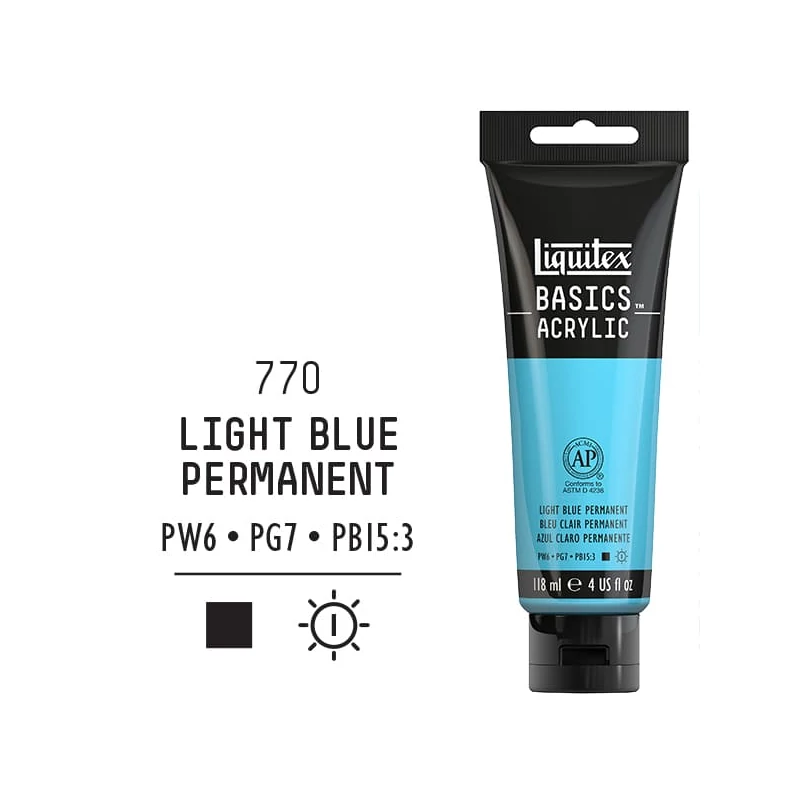 Liquitex Basics akrilna boja, 118 ml - 770, blue light permanent