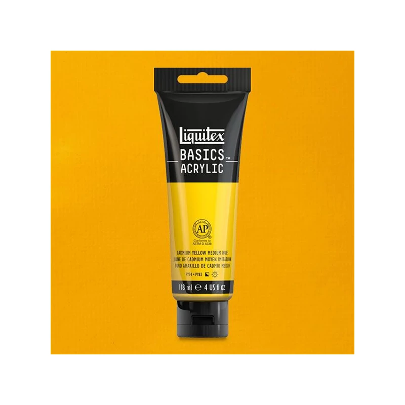 Liquitex Basics akrilna boja, 118 ml - 830, cadmium yellow medium hue