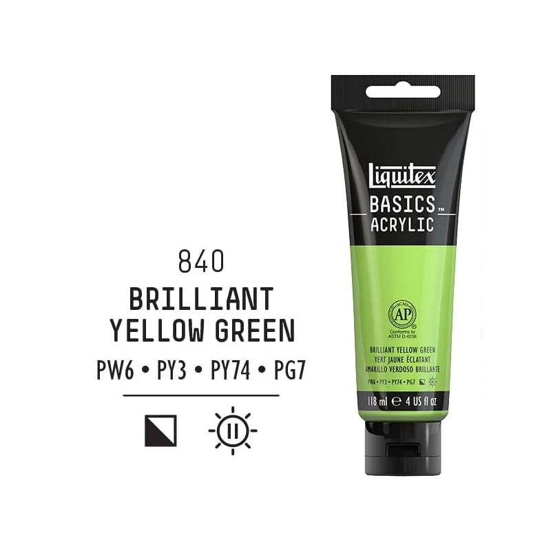 Liquitex Basics akrilna boja, 118 ml - 840, yellow green brilliant