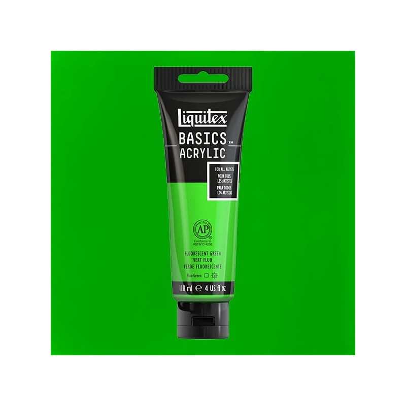 Liquitex Basics akrilna boja, 118 ml - 985, fluorescent green