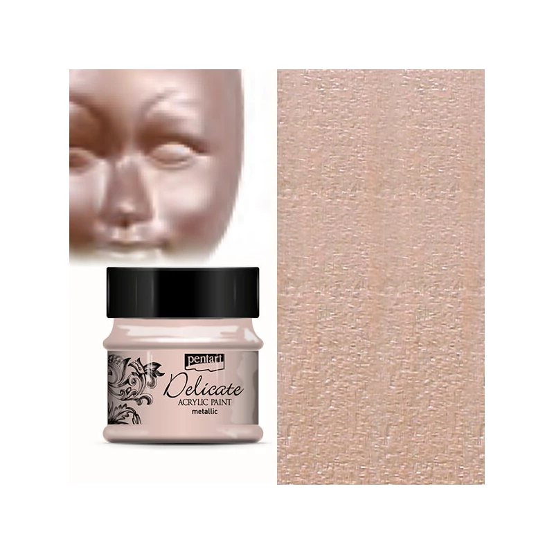 Delikatna metalik akrilna boja, 50 ml - ružičasto zlato