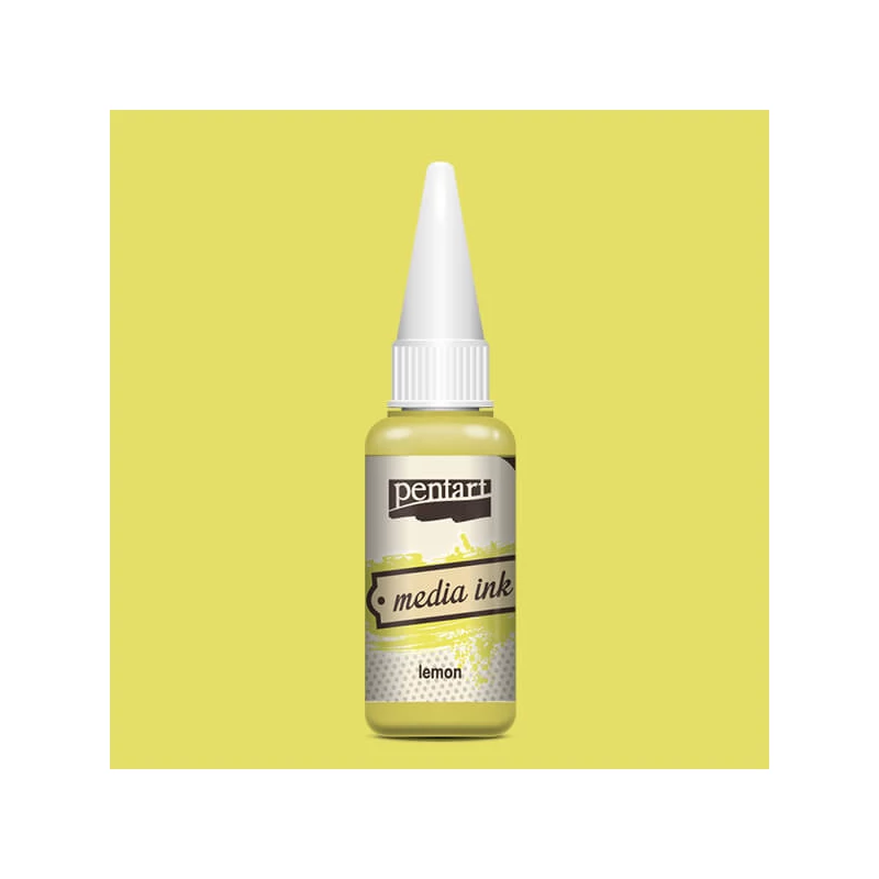 Tinta Pentart Media, tinta boja, 20 ml - limun žuta