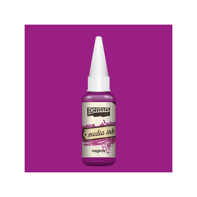 Tinta Pentart Media, tinta boja, 20 ml - magenta