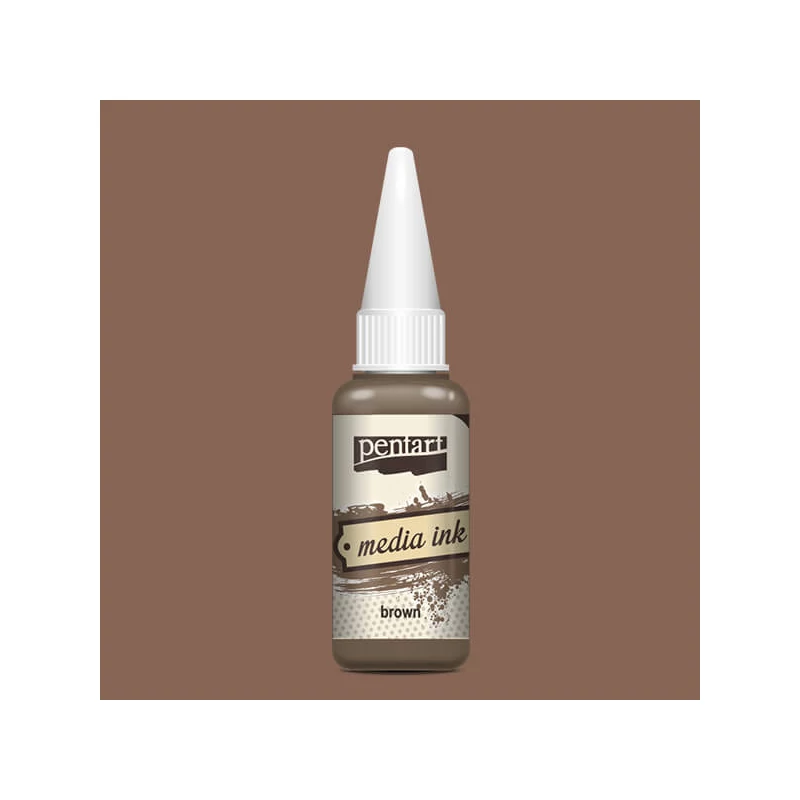 Tinta Pentart Media, tinta boja, 20 ml - smeđa