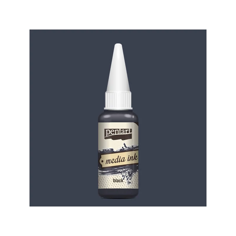 Tinta Pentart Media, tinta boja, 20 ml - crna