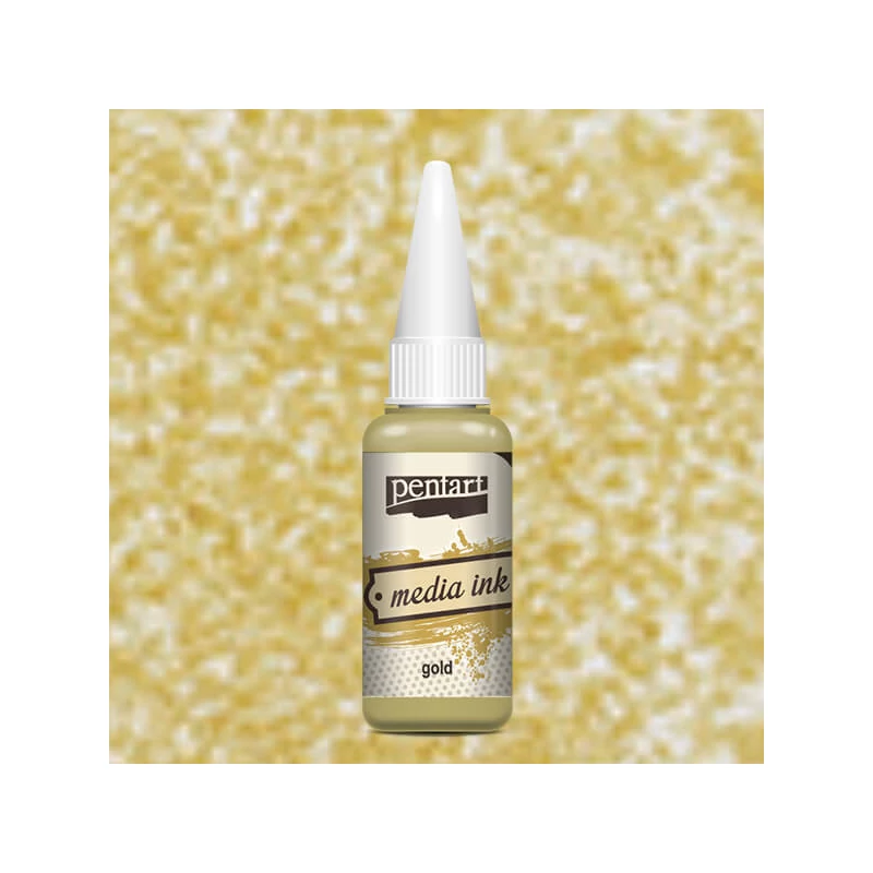 Tinta Pentart Media, tinta boja, 20 ml - metalik zlatna