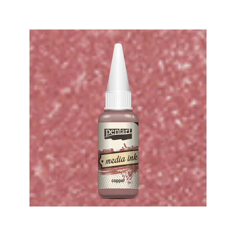 Tinta Pentart Media, tinta boja, 20 ml - metalik bakar