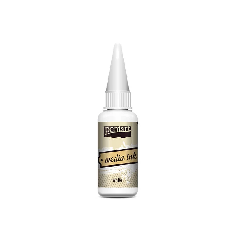 Tinta Pentart Media, tinta boja, 20 ml - bijela