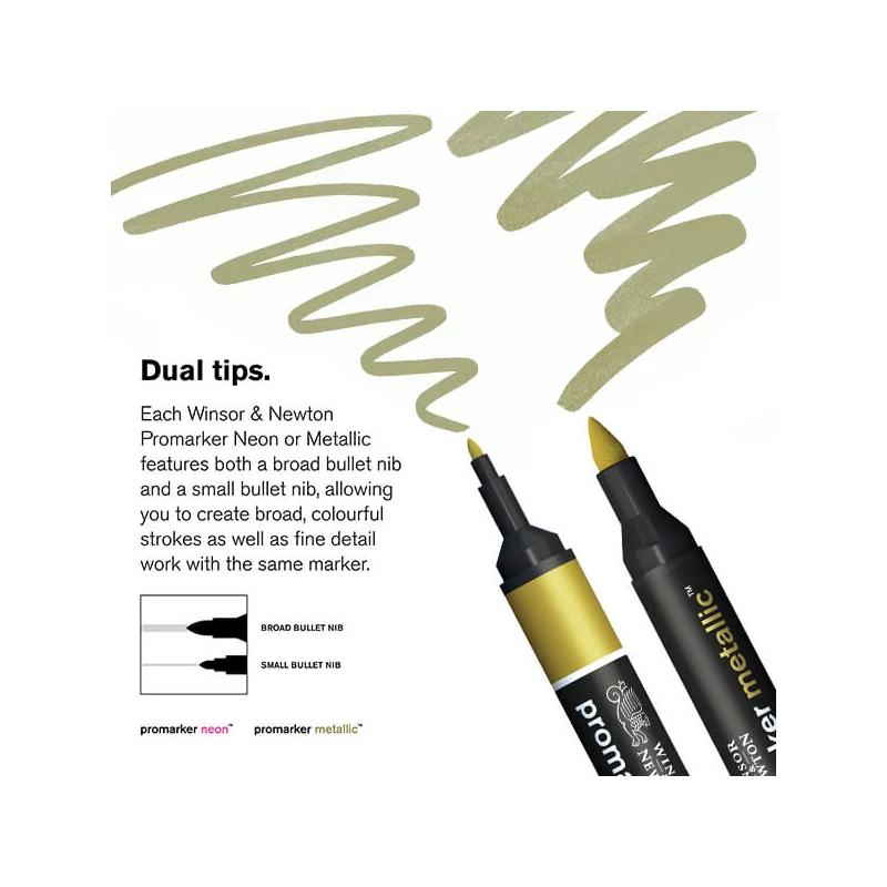 ProMarker dvostrani alkoholni flomaster - észlet - 6 db, metallic