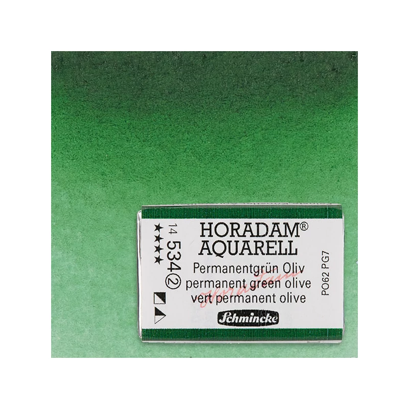 Schmincke Horadam akvarel boja, 1/1 svilenkasta - 34, permanent green olive
