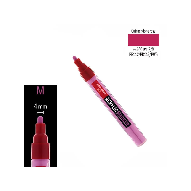 Talens Amsterdam akrilni flomaster, M - 366, quinacridone rose