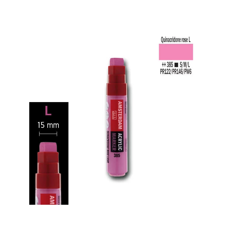 Talens Amsterdam akrilni flomaster, L - 385, quinacridone rose light