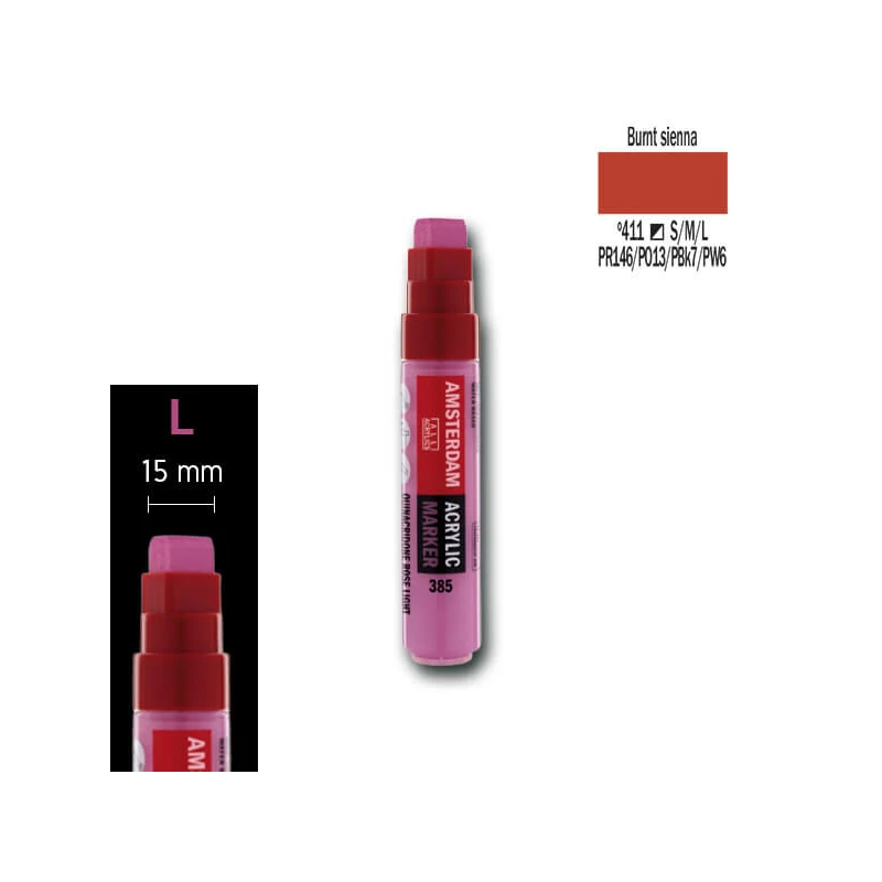 Talens Amsterdam akrilni flomaster, L - 411, burnt sienna
