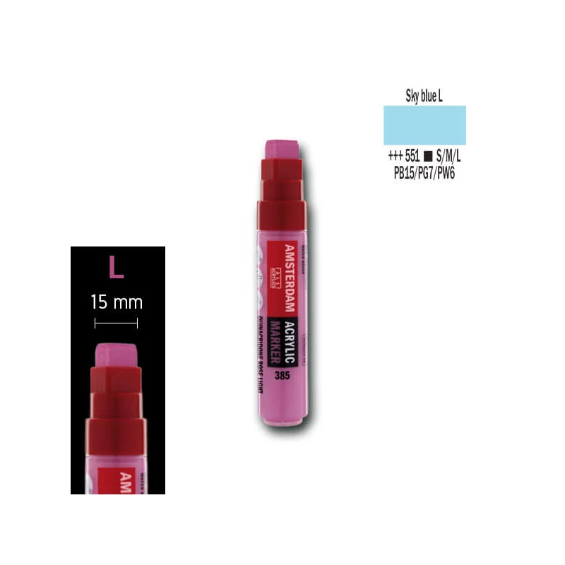 Talens Amsterdam akrilni flomaster, L - 551, sky blue light