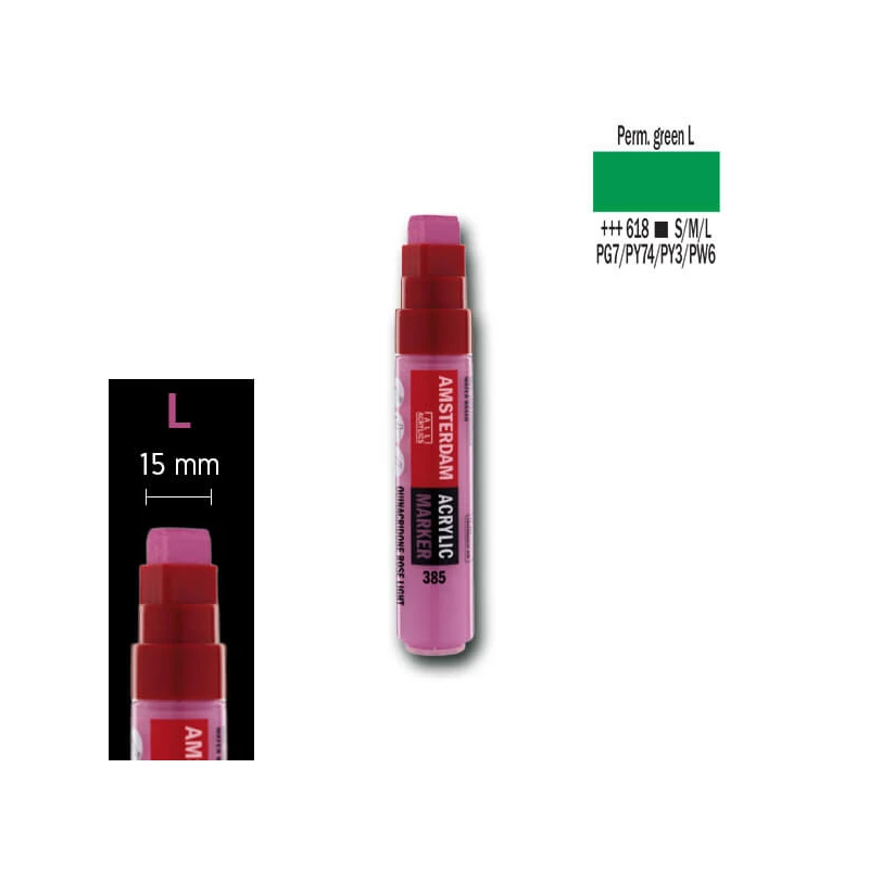 Talens Amsterdam akrilni flomaster, L - 618, permanent green light