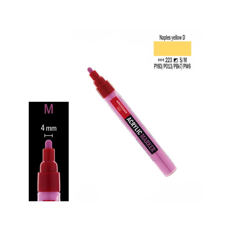 Talens Amsterdam akrilni flomaster, M - 223, Naples yellow deep