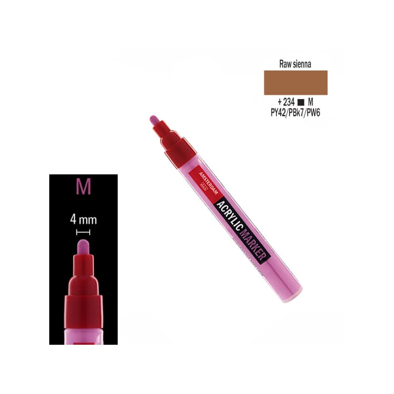 Talens Amsterdam akrilni flomaster, M - 234, raw sienna