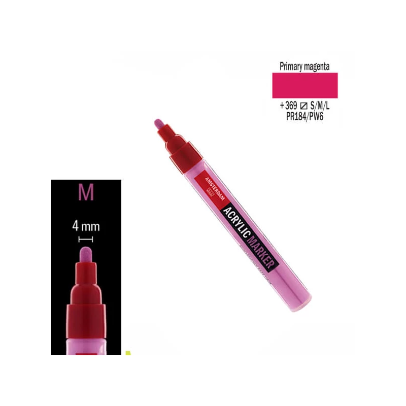 Talens Amsterdam akrilni flomaster, M - 369, primary magenta