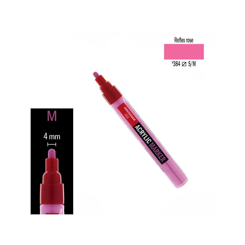 Talens Amsterdam akrilni flomaster, M - 384, reflex rose