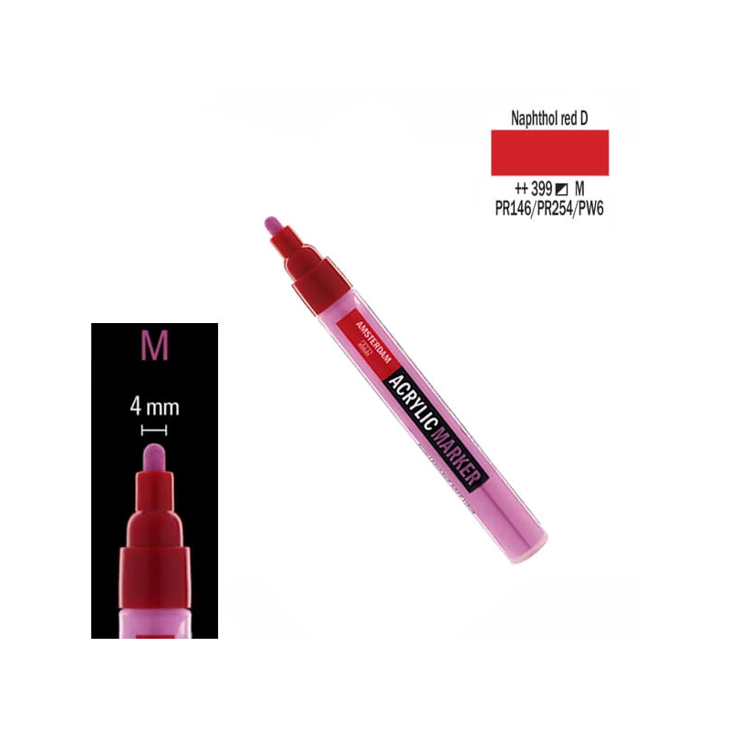 Talens Amsterdam akrilni flomaster, M - 399, naphtol red deep