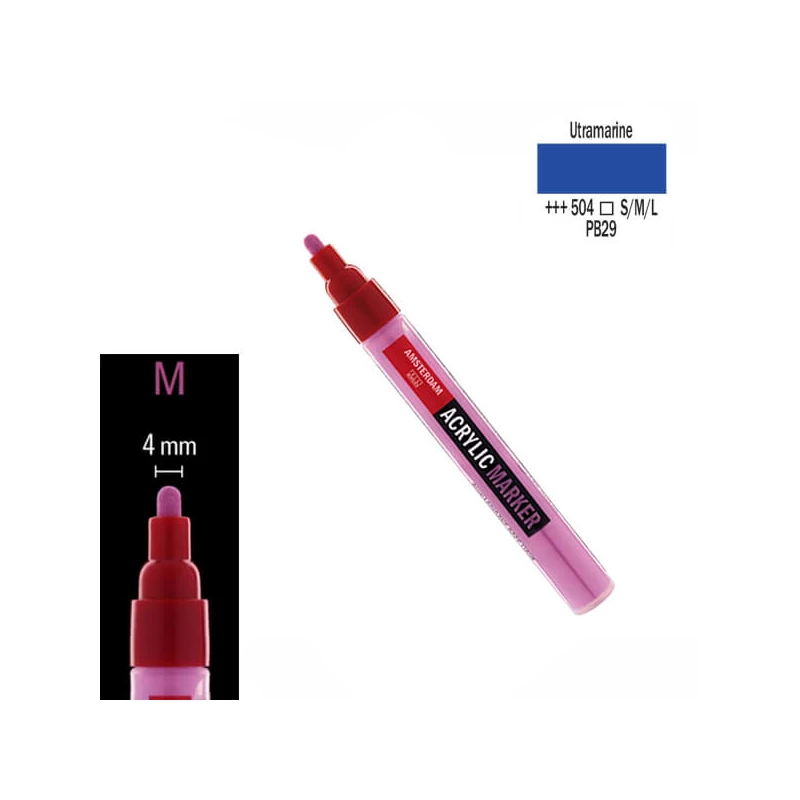 Talens Amsterdam akrilni flomaster, M - 504, ultramarine