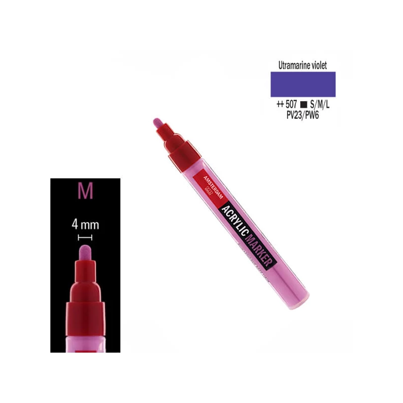 Talens Amsterdam akrilni flomaster, M - 507, ultramarine violet