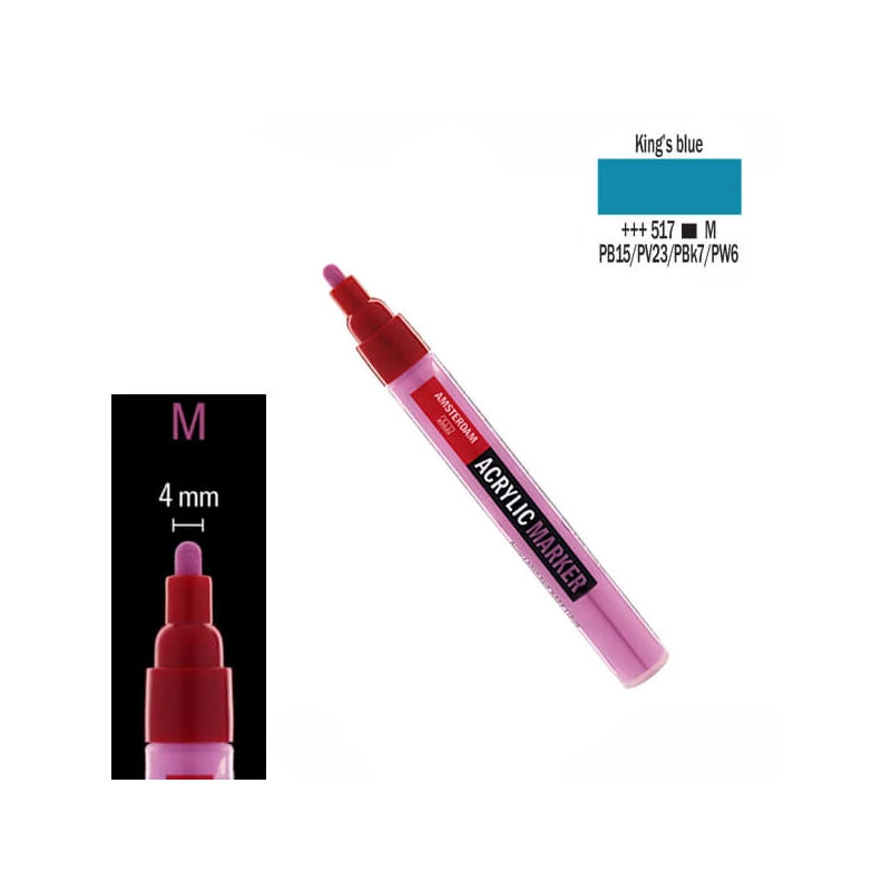 Talens Amsterdam akrilni flomaster, M - 517, king's blue