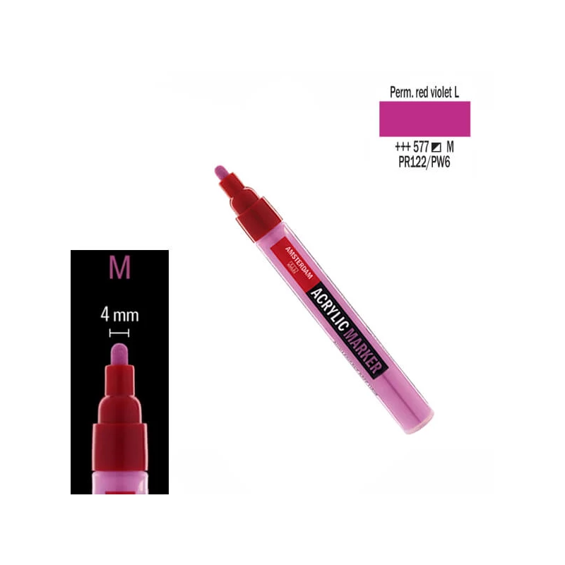 Talens Amsterdam akrilni flomaster, M - 577, p. red violet light