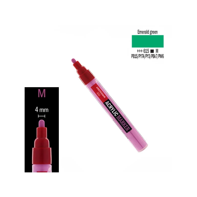 Talens Amsterdam akrilni flomaster, M - 615, emerald green
