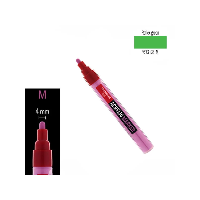 Talens Amsterdam akrilni flomaster, M - 672, reflex green