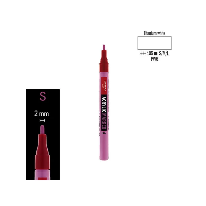 Talens Amsterdam akrilni flomaster, S - 105, titanium white