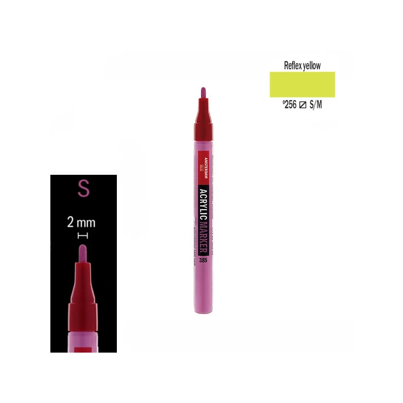 Talens Amsterdam akrilni flomaster, S - 256, reflex yellow