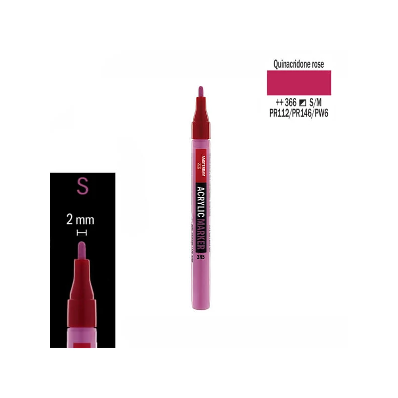 Talens Amsterdam akrilni flomaster, S - 366, quinacridone rose