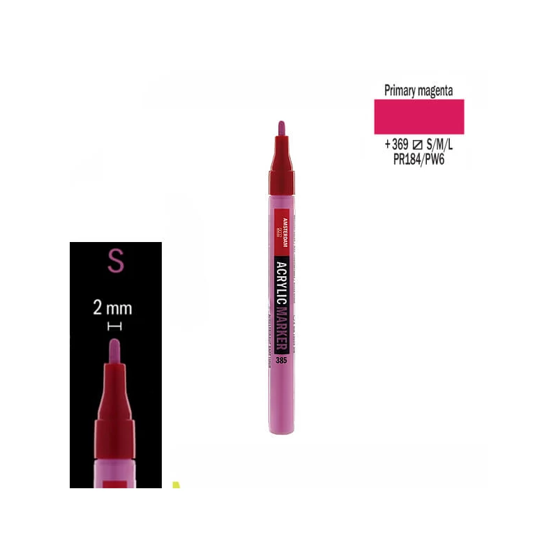 Talens Amsterdam akrilni flomaster, S - 369, primary magenta