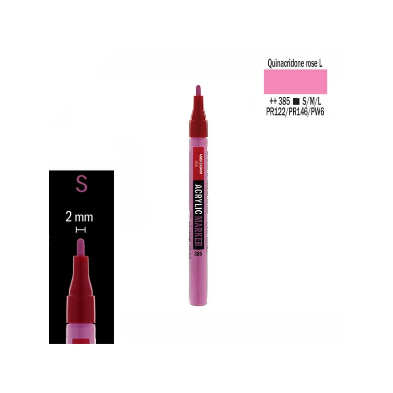 Talens Amsterdam akrilni flomaster, S - 385, quinacridone rose light