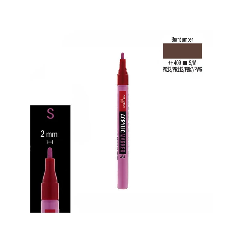 Talens Amsterdam akrilni flomaster, S - 409, burnt umber