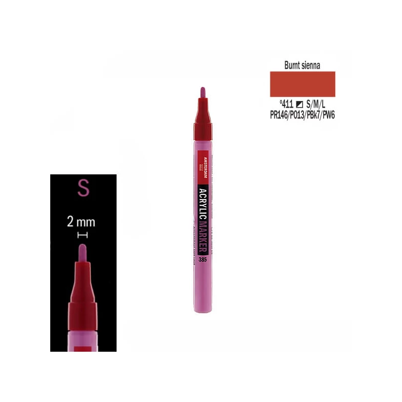 Talens Amsterdam akrilni flomaster, S - 411, burnt sienna