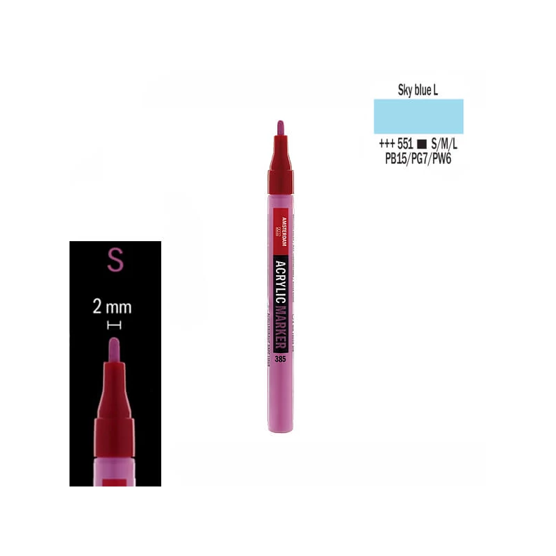 Talens Amsterdam akrilni flomaster, S - 551, sky blue light