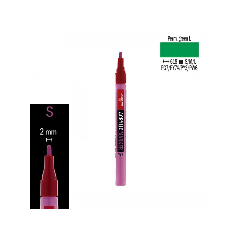 Talens Amsterdam akrilni flomaster, S - 618, permanent green light